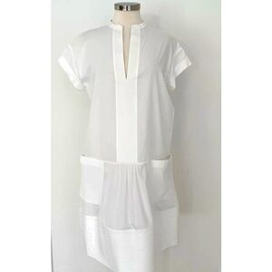 VINCE WHITE POPLIN DRESS/SHIRT